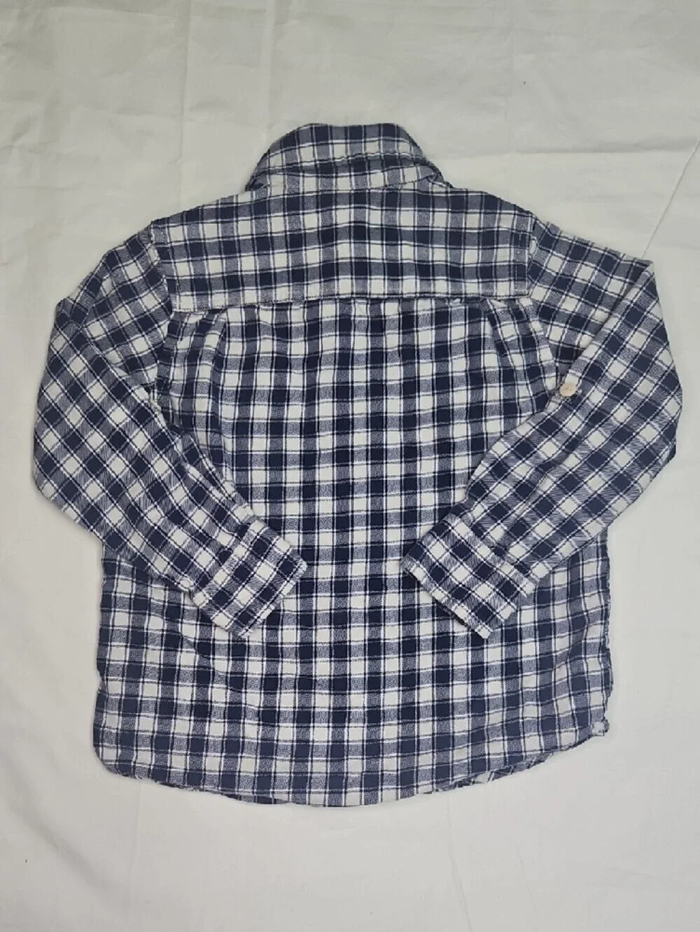 GAP Boys Navy & White Plaid Button-Down Shirt for Kids Size 5